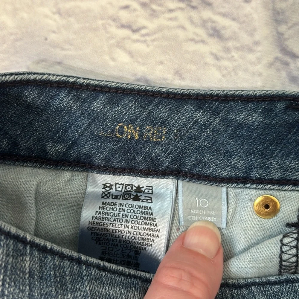 Michael Kors Dillon Relaxed Straight Leg Mid Rise Denim Blue Jeans Size 10